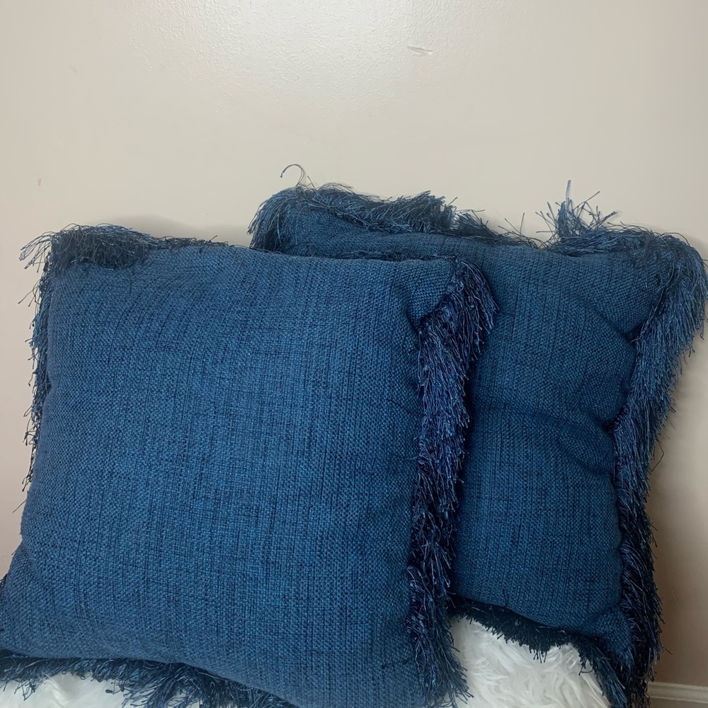 Blue throw pillow (Blue)